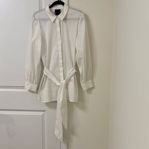 Alex Marie Classic White Long-Sleeve Tie-Waist Shirt
